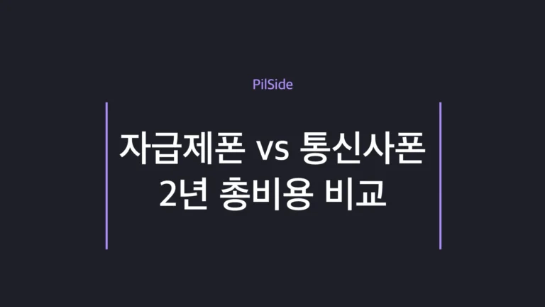 자급제폰과 통신사 약정폰의 2년 총비용을 비교하는 주제를 나타낸 대표 이미지